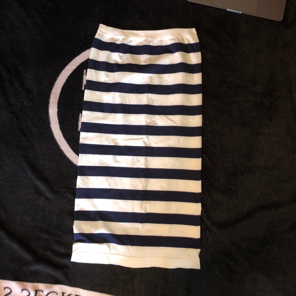 Blue and white tube skirt